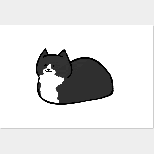 Tuxedo Cat Loaf Wall Art by little-ampharos